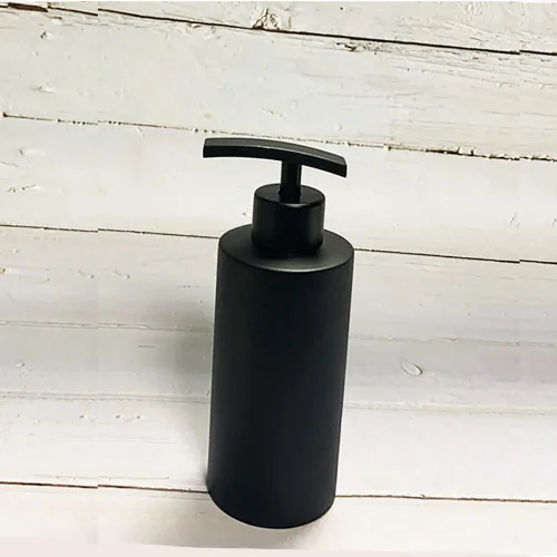 Vista 2 de Dispensador de jabón negro, dispensador de jabón cilíndrico, dispensador de loción de champú, dispensador de acondicionador para baño, cocina