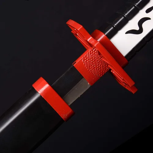 Vista 4 de Sword fort Espada Akame de acero al carbono, hecha a mano, Katana de metal real, accesorios de anime, accesorios de cosplay, espada samurái, rojo