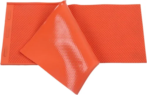Vista 2 de Fdit 2 hojas de cera de abeja de silicona para fabricación de velas de panal y hojas de colmena (naranja)