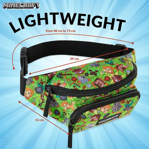 Vista 5 de Minecraft Riñonera para niños, riñonera para niños y niñas, bolsa de viaje para niños, bolsa de viaje para niños, mercancía de juegos, accesorios