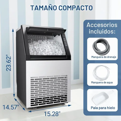 Vista 8 de Erivess - Máquina comercial para hacer hielo, 100 libras/24 horas