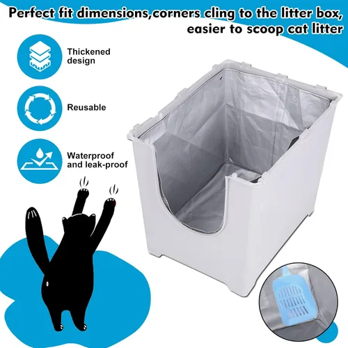 Vista 5 de Liner F compatible con caja de arena Modkat Flip (2 unidades) Revestimientos reutilizables para caja de arena abatible - Liner F para caja