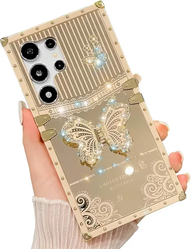 Vista 27 de Funda Rectangular de Lujo Femenina Compatible con iPhone 16 Pro Max Diseñada con Soporte de Anillo de Diamante con Función de Atril