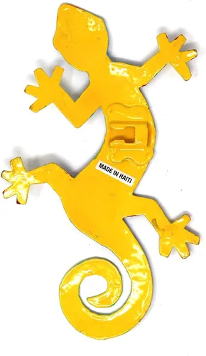 Vista 4 de Placa, modelo Gecko, de metal reciclado para la pared, Metal, 8 pulgadas Florida