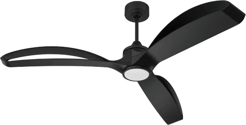 Vista 3 de Craftmade Ventilador de techo Bandeaux de 60 pulgadas con acabado negro plano, kit de luz LED (opcional), control remoto incluido, WiFi inteligente