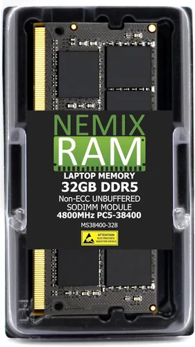 Vista 6 de 16GB 1X16GB DDR5 4800MHZ PC5-38400 1.1V CL40 262-PIN no ECC SODIMM NEMIX RAM compatible con NASync DXP4800 Plus DXP480T Plus DXP6800 Pro DXP8800