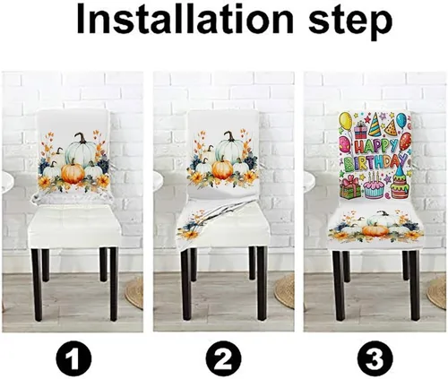 Vista 47 de CAPSCEOLL Christmas Dining Chair Covers,Snowflakes Festive Winter Pattern Stretch Chair Covers for Dining Room Set of 2 Washable Spandex Parson