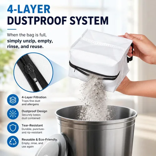 Vista 3 de Bolsas de vacío reutilizables para todos los iRobot Roomba I & S & J Series Clean Base, paquete de 3, cremallera