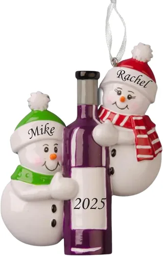Vista 6 de Adorno de Navidad Personalizado para Parejas 2025 – Regalo Personalizado para Parejas, Recién Casados, Parejas Casadas y Comprometidas – Decoración