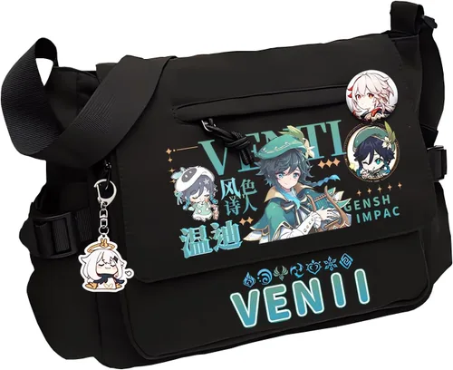 Vista 16 de Game Handbag Crossbody Bag, Cute Single Shoulder Bag, Adult 3D Print Anime Backpack Black-2