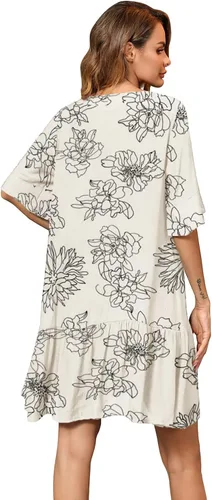 Vista 4 de Aoulaydo Traje de Baño para Mujer, Cubierta Sexy de Traje de Baño con Cuello en V, Cubierta de Traje de Baño Casual y Suelto para Trajes de Baño