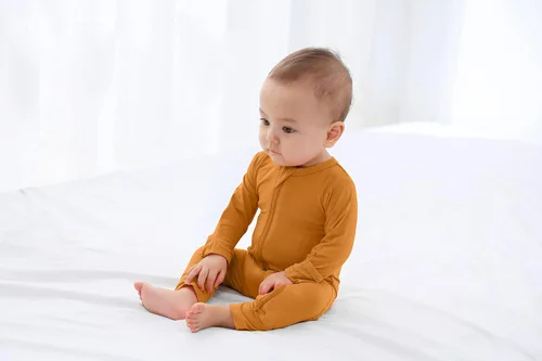 Vista 8 de GUISBY Mameluco sin pies para bebé, pijama de rayón con cremallera de 2 vías con manga larga