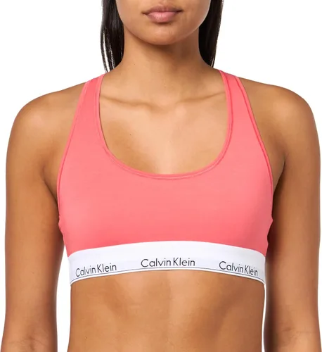 Vista 6 de Calvin Klein Bralette moderno de algodón elástico V-Day sin forro Gris Caliente