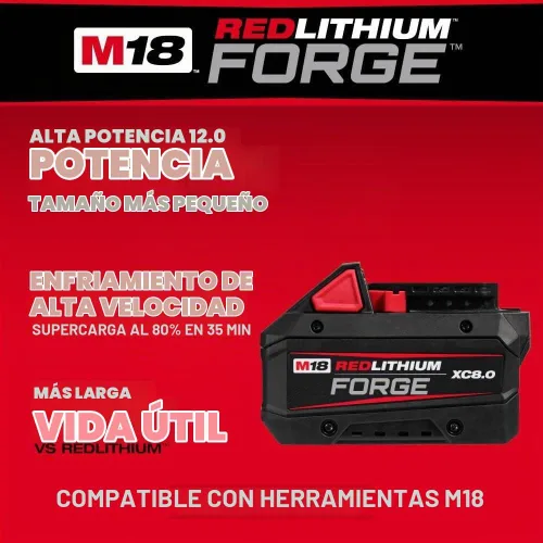 Vista 6 de Milwaukee Electric - Paquete de baterías M18 REDLITHIUM Forge XC8.0