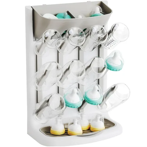 Vista 9 de Yieach Estante de secado vertical más grande para biberones, sin BPA, ahorro de espacio, soporte de secado para encimera, soporte para biberones