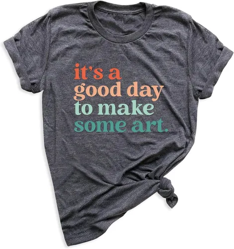 Vista 9 de Camiseta con texto en inglés «It's A Good Day To Make Some Art», camiseta para profesores, camiseta de artista, camiseta para amantes del arte