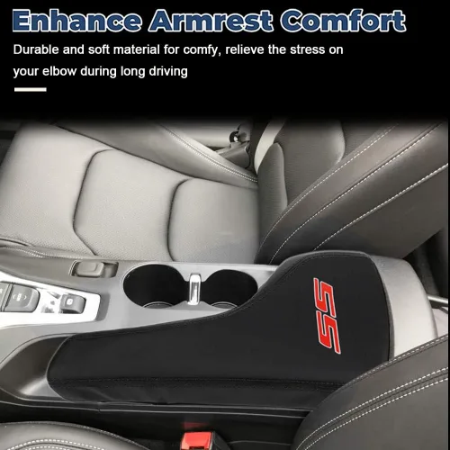 Vista 2 de Funda para reposabrazos de consola central, consola de protección completa, reposabrazos de cuero, accesorios interiores para Chevrolet Camaro