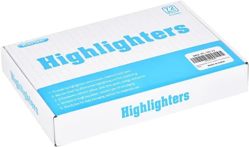 Vista 4 de Rarlan Resaltadores, punta de cincel, fluorescente surtido, paquete a granel de 72 unidades Highlighters Assorted Colors for Classroom & Office