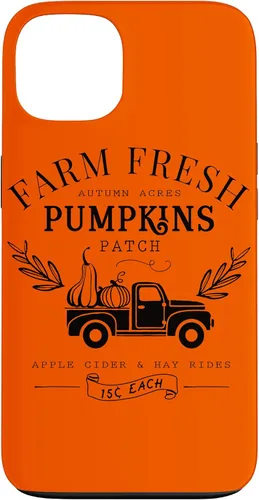 Vista 7 de Funda de otoño vintage para iPhone 14 Pro Farm Fresh Pumpkin