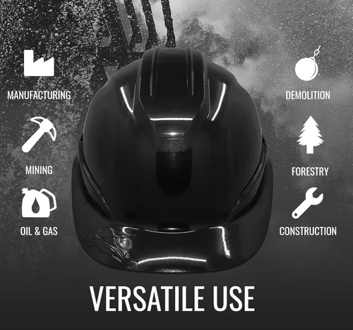 Vista 5 de Bullhead Safety - Casco con ventilación y suspensión de cuatro puntos con bloqueo deslizante
