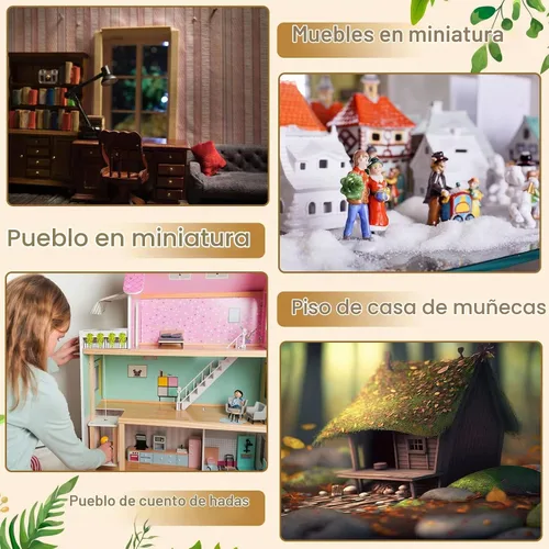 Vista 7 de Sintuff 200 mini tablas de madera para casa de muñecas a escala 1:12, beige