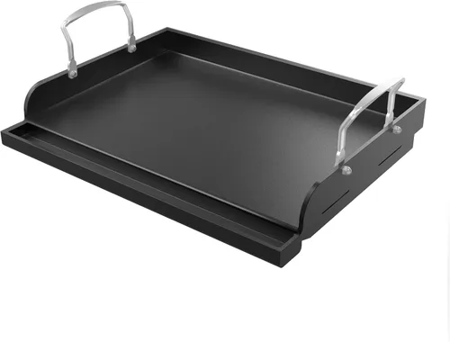 Vista 15 de Uniflasy Plancha Parrilla Reversible de Hierro Fundido para Estufa 16 7/8" Sartén Plancha Plana, Placa de Plancha Parrilla de Hierro Fundido