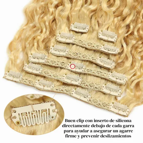 Vista 4 de Extensiones de cabello humano brasileño ondulado P27-613 rubio sin procesar, extensiones de cabello humano sin procesar, 1 unidad, 3.53 onzas