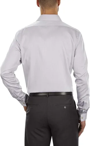 Vista 2 de Calvin Klein Men's Dress Shirt Slim Fit Non-iron Herringbone