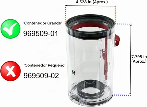 Vista 2 de Dyson Big Bin Dust Dirt Container V10 SV12 SV27 Aspiradora 969509-01