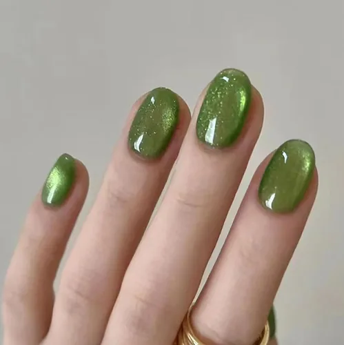 Vista 18 de Uñas postizas cortas a presión, uñas postizas de otoño con punta francesa, color marrón, cobertura completa, con diseños de remolinos marrones, uñas