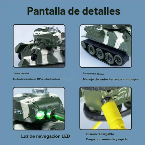 Vista 4 de Mini WWII Gris Alemán Tigre RC Tanque Juguete 1/72 Escala Modelo Electrónico Radio Control Remoto Vehículo Tanque
