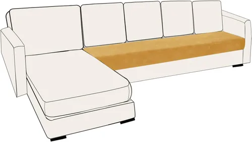 Vista 100 de Funda de cojín elástica para sofá, funda de cojín individual de repuesto, funda de cojín de terciopelo (beige, 1 plaza)