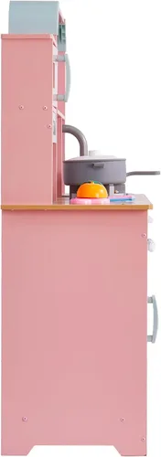 Vista 11 de VEVOR Cocina de Juguete de Madera, Cocina de Juego para Niños con Luces y Sonidos, Cocina Infantil con Máquina de Hielo, Horno, Fregadero