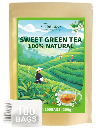 Vista 8 de TeeLux Bolsas de té verde menta, té verde con menta, menta verde y citronela, con cafeína, 100% real y natural, 100