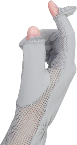 Vista 3 de Guantes de protección solar para mujer, M, Gris