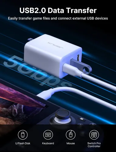 Vista 4 de JSAUX - Base de carga de 45 W para cubierta de vapor estación de acoplamiento de 3 puertos USB-CUSB-A4K HDMI con cable USB C 31 de 33 pies adaptador