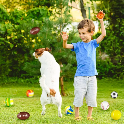 Vista 6 de HyDren 72 pelotas deportivas para el estrés, mini pelota deportiva de espuma, incluye bolsa de almacenamiento, baloncesto, fútbol, fútbol, tenis