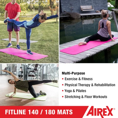Vista 3 de AIREX Fitline 140 Premium - Alfombrilla de entrenamiento en casa para rehabilitación, entrenamiento de fuerza, aeróbicos acuáticos, ejercicio