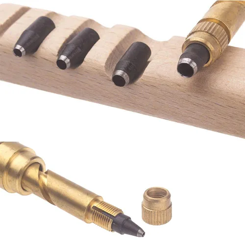 Vista 7 de Teng Lang Herramienta de encuadernación de cuero con agujero de tornillo ajustable, perforadora de papel, perforadores de manualidades, 6 puntas