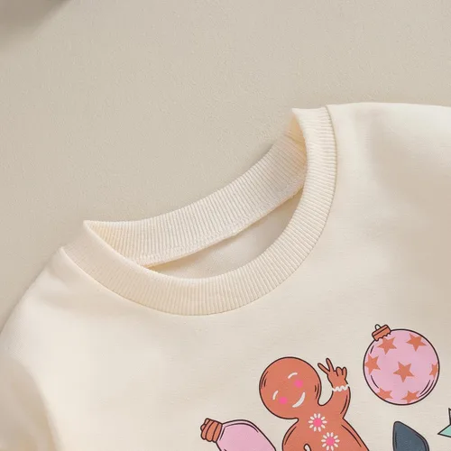 Vista 10 de Lamuusaa Traje de Navidad para bebé recién nacida, manga larga, bloque de color, sudadera de gran tamaño, ropa de otoño