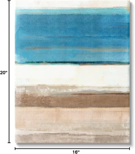 Vista 8 de Stupell Industries Lienzo decorativo para pared con diseño de abstracción azul y bronceado de Flora Kouta Stupell Industries 16 x 20 Inches