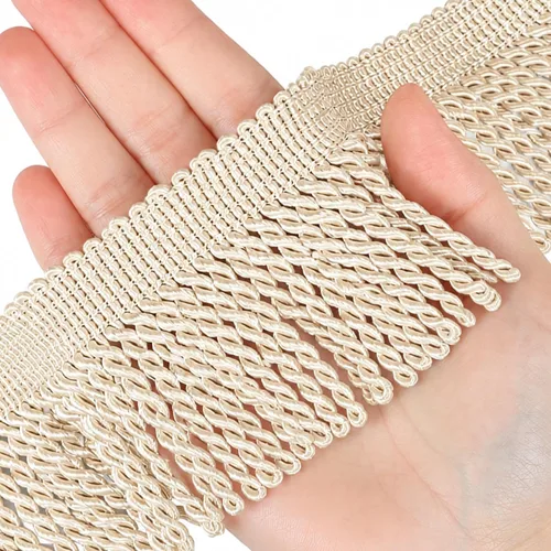 Vista 17 de Cortina de flecos de lingotes de 5 yardas/2.5 pulgadas, adornos de tela con flecos para el hogar, accesorios de costura para manualidades, ropa