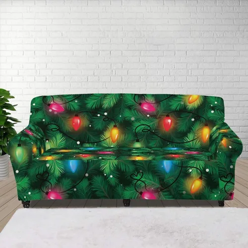 Vista 27 de Boatee Fundas de sofá de 1 pieza con diseño de copo de nieve azul, fundas elásticas para sofá, 1 cojín, protección de muebles, decoración para sala