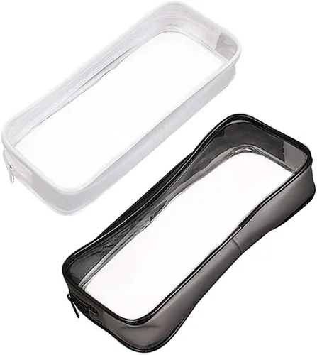 Vista 2 de Funny live Estuche transparente para lápices de gran capacidad, bolsa de almacenamiento, bolsa de PVC transparente, bolsa de lápices