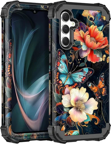 Vista 104 de Miqala Funda para Galaxy A14 5G, que brilla en la oscuridad, tres capas, resistente, a prueba de golpes, protección completa, parachoques
