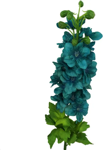 Vista 3 de 6 tallos de 31" Delphinium Ajacis flores artificiales de seda (azul)