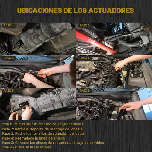 Vista 6 de Dasbecan Kit de cable de embrague de triple gancho Kit de ajustador de firewall cuadrante compatible con Ford Mustang 1996-2004 Reemplazos #