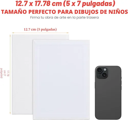 Vista 8 de Simetufy Paquete de 42 tableros de lienzo pequeños de 5 x 7 pulgadas para pintar, paneles de lienzo planos preimprimados de 8 onzas, sin ácidos