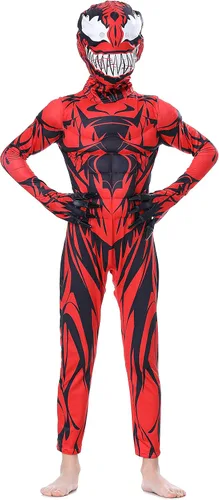 Vista 6 de YuDanae - Disfraz de superhéroe para niños disfraz de fantasma mameluco unisex de elastano enterizo 3D para niños