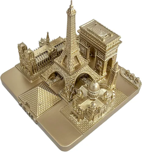 Vista 9 de París City Skyline Modelo 3D Landmark Réplica Cuadrado Oro Rosa 4 ½ pulgadas